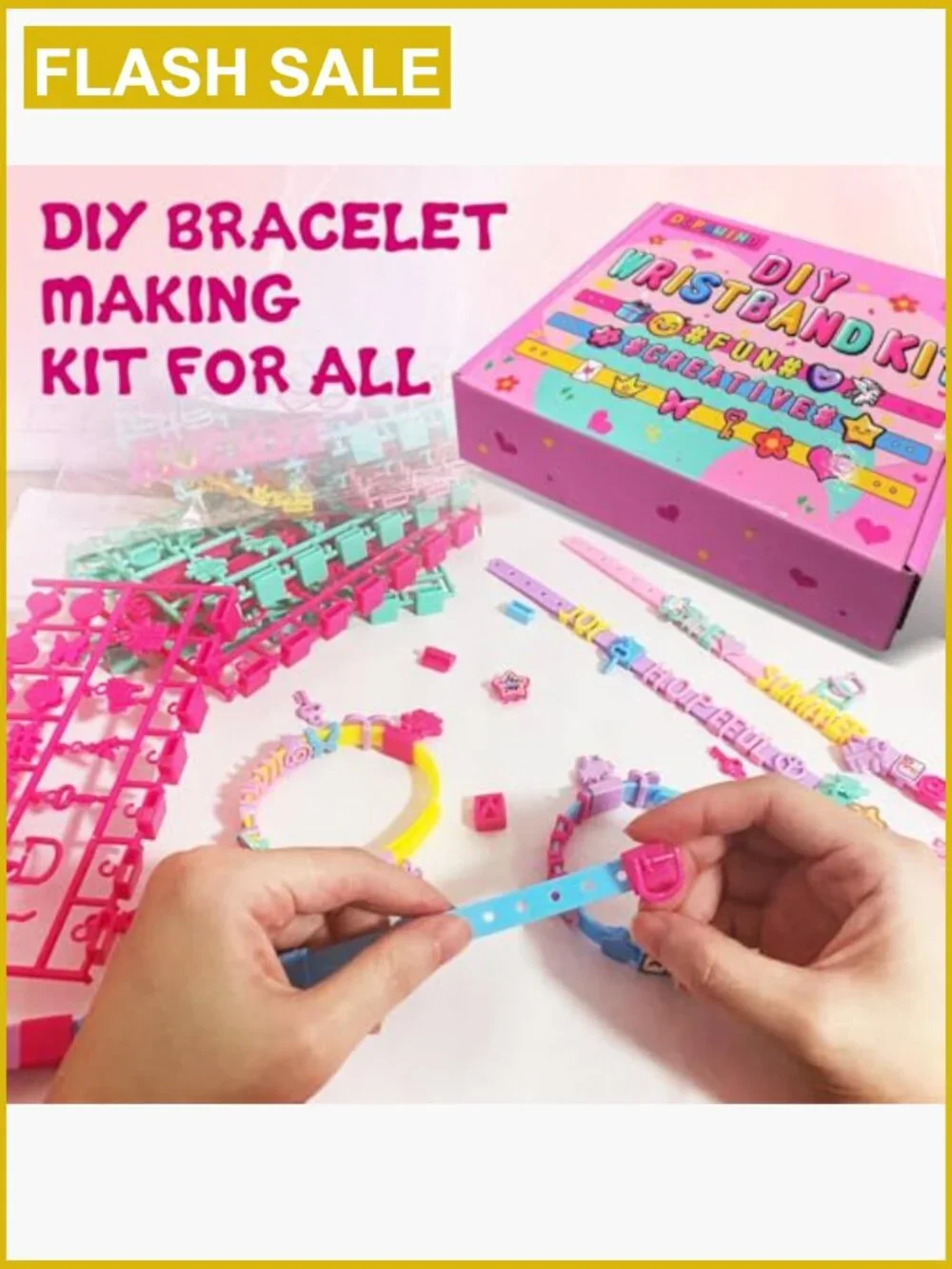 DIY Friendship Bracelet Kit Snap-On Design Craft Set for Kids